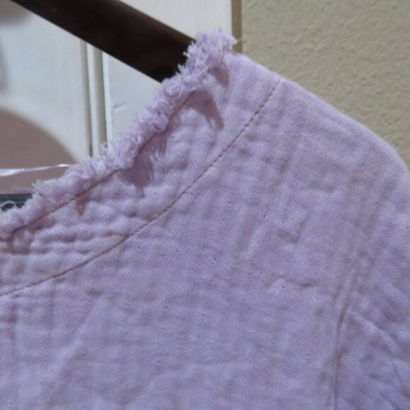 FREE PEOPLE WE THE FREE Palo Alto Textured Gauzy Cotton Oversize Pocket Top Boho - Picture 3 of 13